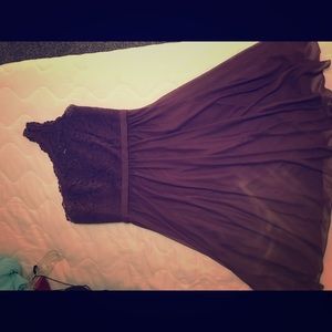 Burgundy one shoulder dress